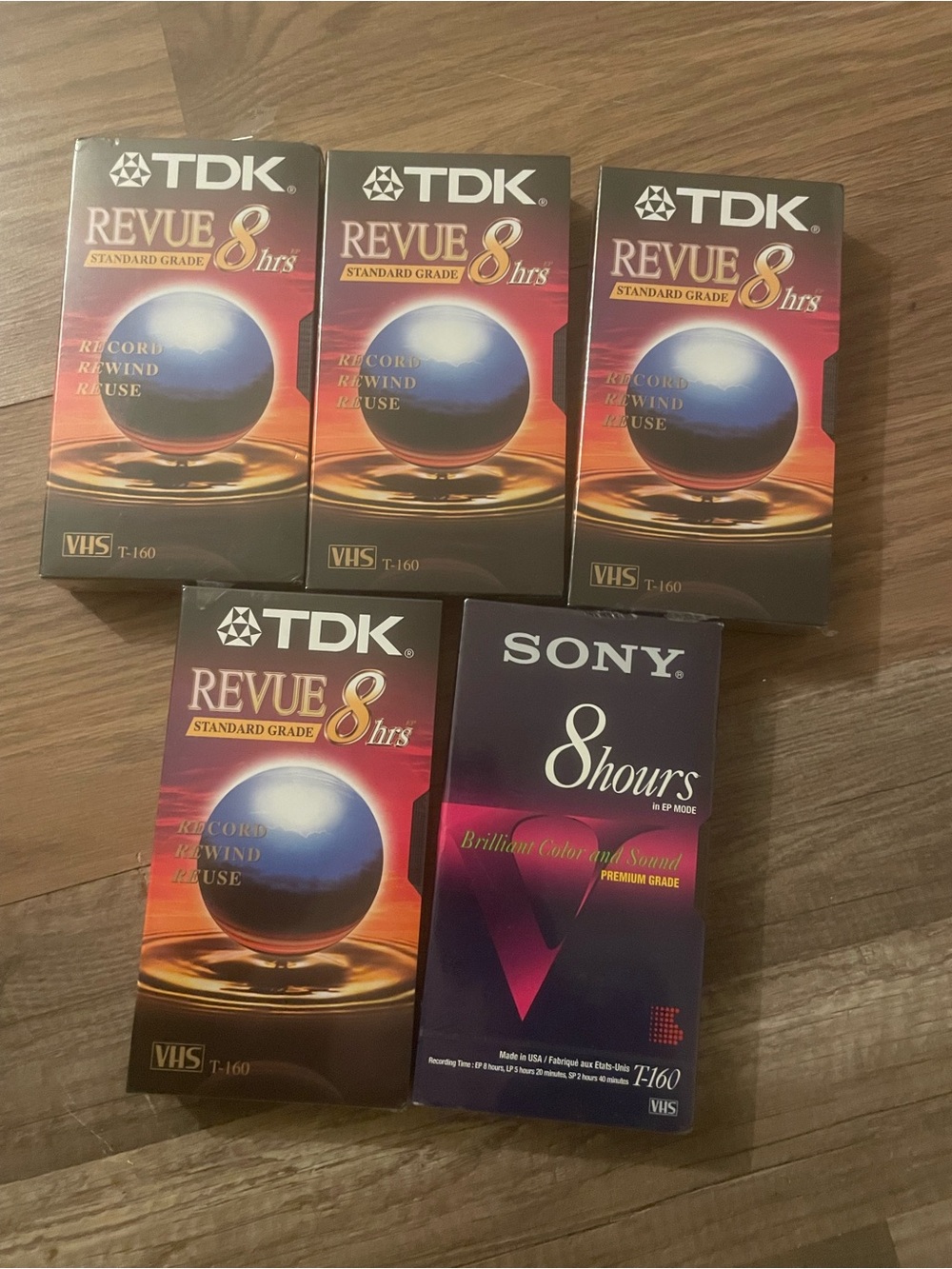Revue 8hrs VHS T-160 Cassette Tape - Black and Purple Packaging
